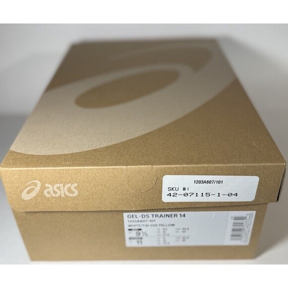 ASICS  - Gel-DS Trainer 14 - White/Tai-Chi Yellow - Men\'s 9.5 - NEW Running Shoe